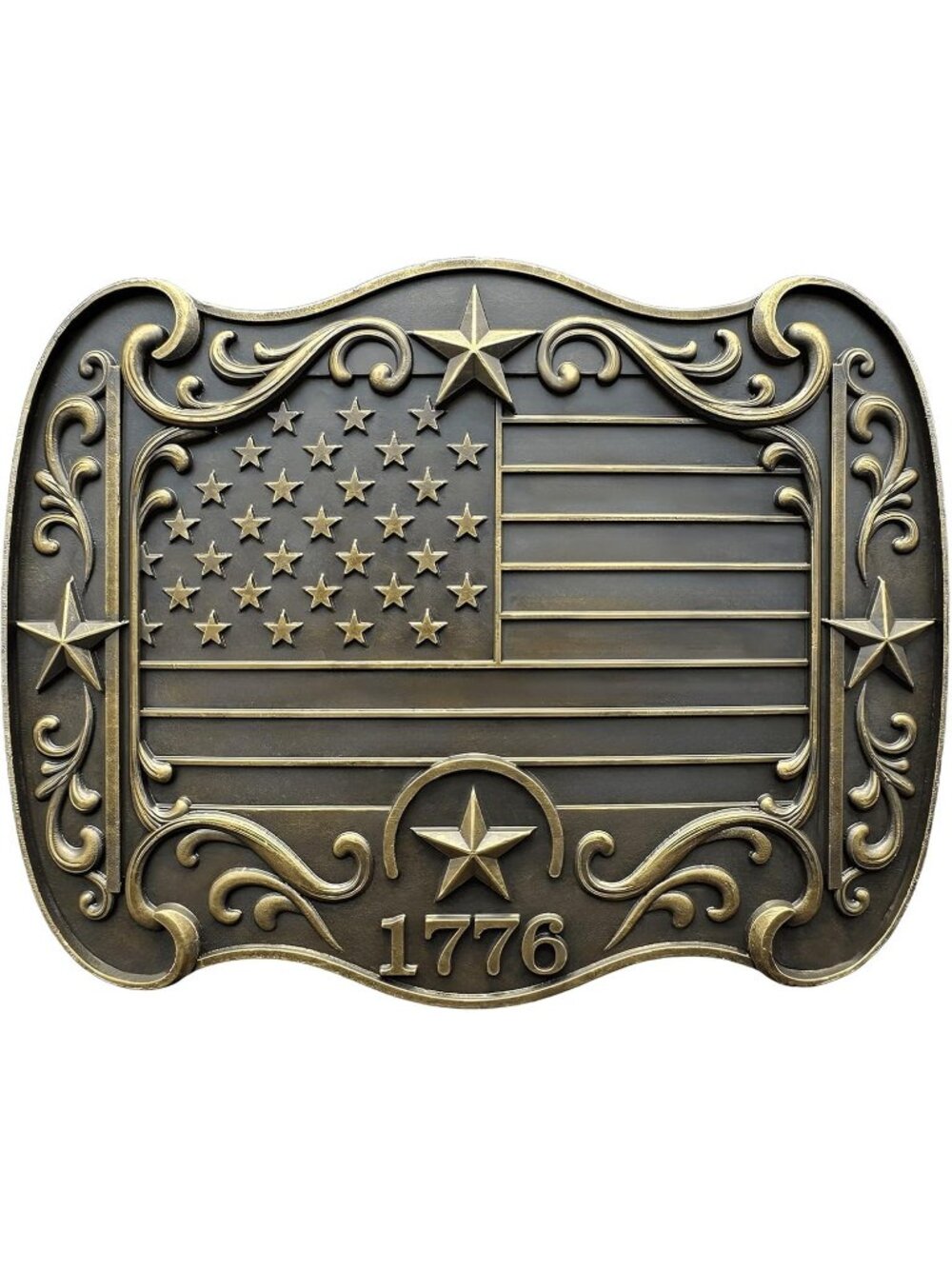 Men 007 Bronze Usa Flag Vintage Cowboy Buckle Texas Map Longhorn Rodeo Belt